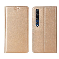 Custodia Portafoglio In Pelle Cover con Supporto L01 per Xiaomi Mi 10 Oro