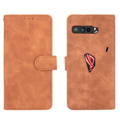 Custodia Portafoglio In Pelle Cover con Supporto L01Z per Asus ROG Phone 3 Strix ZS661KS Marrone