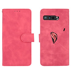 Custodia Portafoglio In Pelle Cover con Supporto L01Z per Asus ROG Phone 3 Strix ZS661KS Rosa Caldo