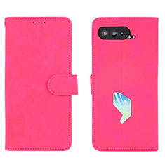 Custodia Portafoglio In Pelle Cover con Supporto L01Z per Asus ROG Phone 5 Pro Rosa Caldo