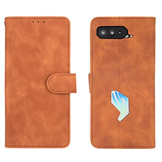 Custodia Portafoglio In Pelle Cover con Supporto L01Z per Asus ROG Phone 5s Pro Marrone