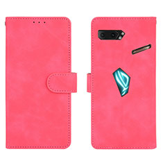 Custodia Portafoglio In Pelle Cover con Supporto L01Z per Asus ROG Phone II ZS660KL Rosa Caldo