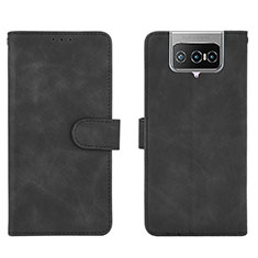 Custodia Portafoglio In Pelle Cover con Supporto L01Z per Asus ZenFone 8 Flip ZS672KS Nero