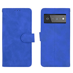 Custodia Portafoglio In Pelle Cover con Supporto L01Z per Google Pixel 6 5G Blu