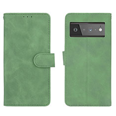 Custodia Portafoglio In Pelle Cover con Supporto L01Z per Google Pixel 6 5G Verde