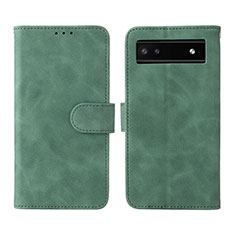 Custodia Portafoglio In Pelle Cover con Supporto L01Z per Google Pixel 6a 5G Verde