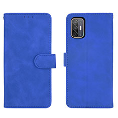 Custodia Portafoglio In Pelle Cover con Supporto L01Z per HTC Desire 21 Pro 5G Blu