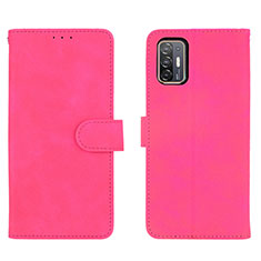 Custodia Portafoglio In Pelle Cover con Supporto L01Z per HTC Desire 21 Pro 5G Rosa Caldo