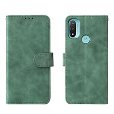 Custodia Portafoglio In Pelle Cover con Supporto L01Z per Motorola Moto E20 Verde