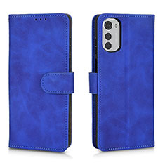 Custodia Portafoglio In Pelle Cover con Supporto L01Z per Motorola Moto E32s Blu