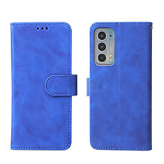 Custodia Portafoglio In Pelle Cover con Supporto L01Z per Motorola Moto Edge 20 5G Blu