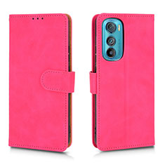 Custodia Portafoglio In Pelle Cover con Supporto L01Z per Motorola Moto Edge 30 5G Rosa Caldo