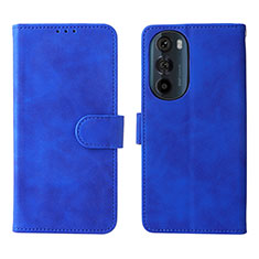 Custodia Portafoglio In Pelle Cover con Supporto L01Z per Motorola Moto Edge 30 Pro 5G Blu