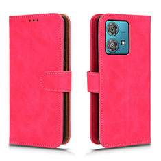 Custodia Portafoglio In Pelle Cover con Supporto L01Z per Motorola Moto Edge 40 Neo 5G Rosa Caldo