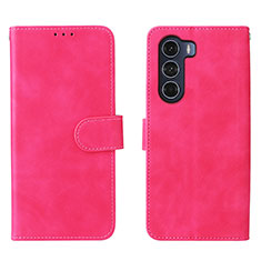 Custodia Portafoglio In Pelle Cover con Supporto L01Z per Motorola Moto Edge S30 5G Rosa Caldo