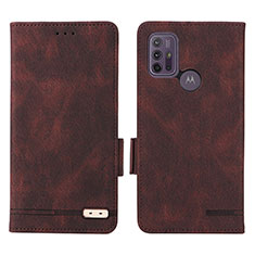 Custodia Portafoglio In Pelle Cover con Supporto L01Z per Motorola Moto G20 Marrone