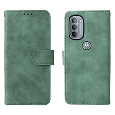 Custodia Portafoglio In Pelle Cover con Supporto L01Z per Motorola Moto G31 Verde