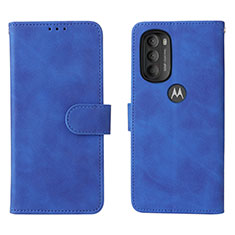 Custodia Portafoglio In Pelle Cover con Supporto L01Z per Motorola Moto G71 5G Blu
