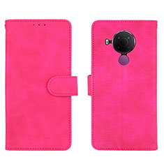 Custodia Portafoglio In Pelle Cover con Supporto L01Z per Nokia 5.4 Rosa Caldo