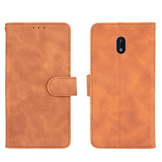 Custodia Portafoglio In Pelle Cover con Supporto L01Z per Nokia C01 Plus Marrone