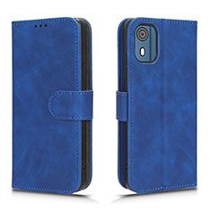 Custodia Portafoglio In Pelle Cover con Supporto L01Z per Nokia C02 Blu