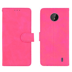 Custodia Portafoglio In Pelle Cover con Supporto L01Z per Nokia C10 Rosa Caldo