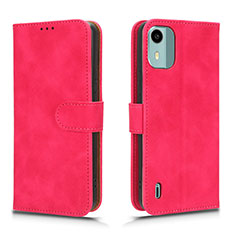 Custodia Portafoglio In Pelle Cover con Supporto L01Z per Nokia C12 Pro Rosa Caldo