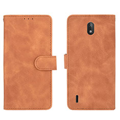 Custodia Portafoglio In Pelle Cover con Supporto L01Z per Nokia C2 Marrone