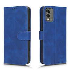 Custodia Portafoglio In Pelle Cover con Supporto L01Z per Nokia C210 Blu