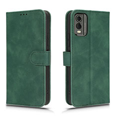 Custodia Portafoglio In Pelle Cover con Supporto L01Z per Nokia C210 Verde