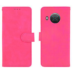 Custodia Portafoglio In Pelle Cover con Supporto L01Z per Nokia X10 Rosa Caldo