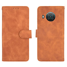 Custodia Portafoglio In Pelle Cover con Supporto L01Z per Nokia X20 Marrone