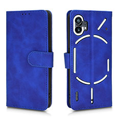 Custodia Portafoglio In Pelle Cover con Supporto L01Z per Nothing Phone 1 Blu