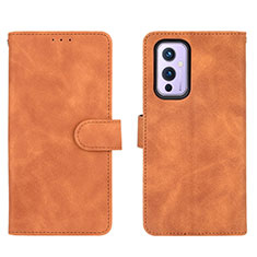 Custodia Portafoglio In Pelle Cover con Supporto L01Z per OnePlus 9 5G Marrone