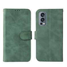 Custodia Portafoglio In Pelle Cover con Supporto L01Z per OnePlus Nord 2 5G Verde