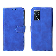 Custodia Portafoglio In Pelle Cover con Supporto L01Z per Oppo A16 Blu