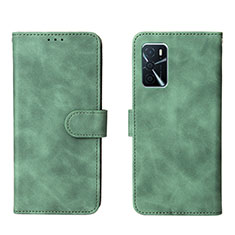 Custodia Portafoglio In Pelle Cover con Supporto L01Z per Oppo A16 Verde