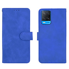 Custodia Portafoglio In Pelle Cover con Supporto L01Z per Oppo A54 4G Blu