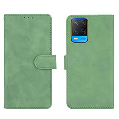 Custodia Portafoglio In Pelle Cover con Supporto L01Z per Oppo A54 4G Verde
