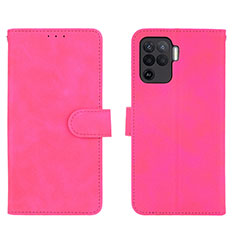 Custodia Portafoglio In Pelle Cover con Supporto L01Z per Oppo A94 4G Rosa Caldo