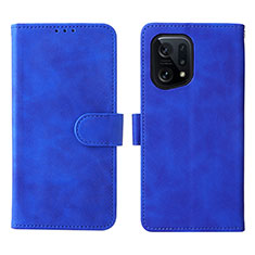 Custodia Portafoglio In Pelle Cover con Supporto L01Z per Oppo Find X5 5G Blu