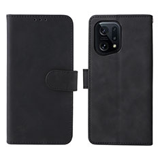 Custodia Portafoglio In Pelle Cover con Supporto L01Z per Oppo Find X5 5G Nero