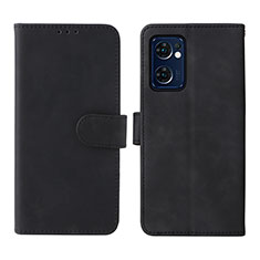 Custodia Portafoglio In Pelle Cover con Supporto L01Z per Oppo Find X5 Lite 5G Nero