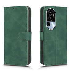 Custodia Portafoglio In Pelle Cover con Supporto L01Z per Oppo Reno10 Pro+ Plus 5G Verde