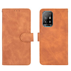 Custodia Portafoglio In Pelle Cover con Supporto L01Z per Oppo Reno5 Z 5G Marrone