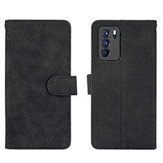 Custodia Portafoglio In Pelle Cover con Supporto L01Z per Oppo Reno6 Pro 5G India Nero