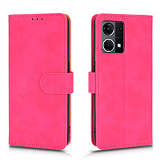 Custodia Portafoglio In Pelle Cover con Supporto L01Z per Oppo Reno7 4G Rosa Caldo