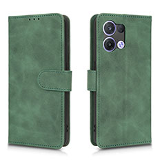 Custodia Portafoglio In Pelle Cover con Supporto L01Z per Oppo Reno9 Pro 5G Verde