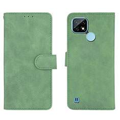 Custodia Portafoglio In Pelle Cover con Supporto L01Z per Realme C21 Verde