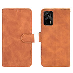 Custodia Portafoglio In Pelle Cover con Supporto L01Z per Realme GT 5G Marrone